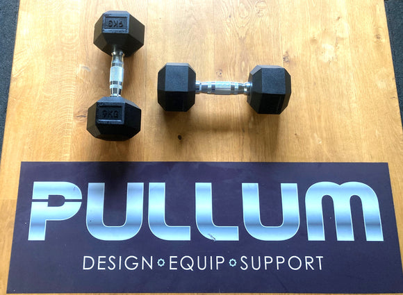 Hex Rubber Dumbbell Pairs