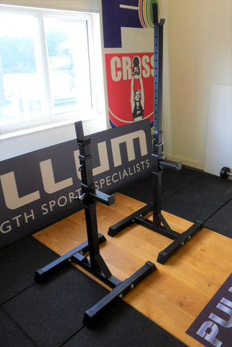 Independent Adjustable Squat Stands with safety bars